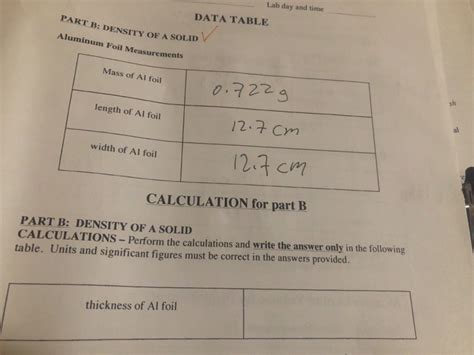 measuring the thickness of aluminum foil lab|how to calculate thickness chemistry.